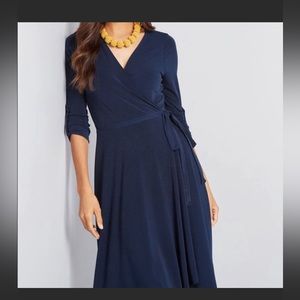 Navy wrap dress (2 sizes available)